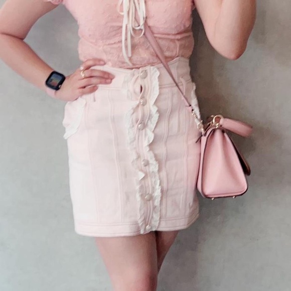 Bobon21 pink kawaii denim skirt - Picture 2 of 4